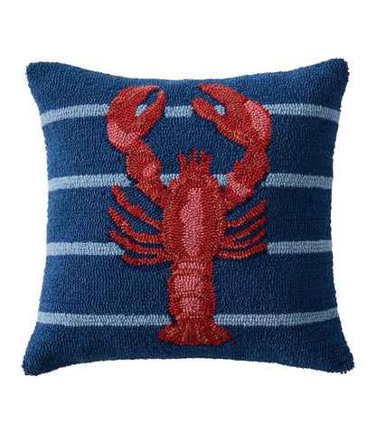 Indoor/Outdoor Hooked Pillow, 18x18 Lobster | L.L.Bean Featured