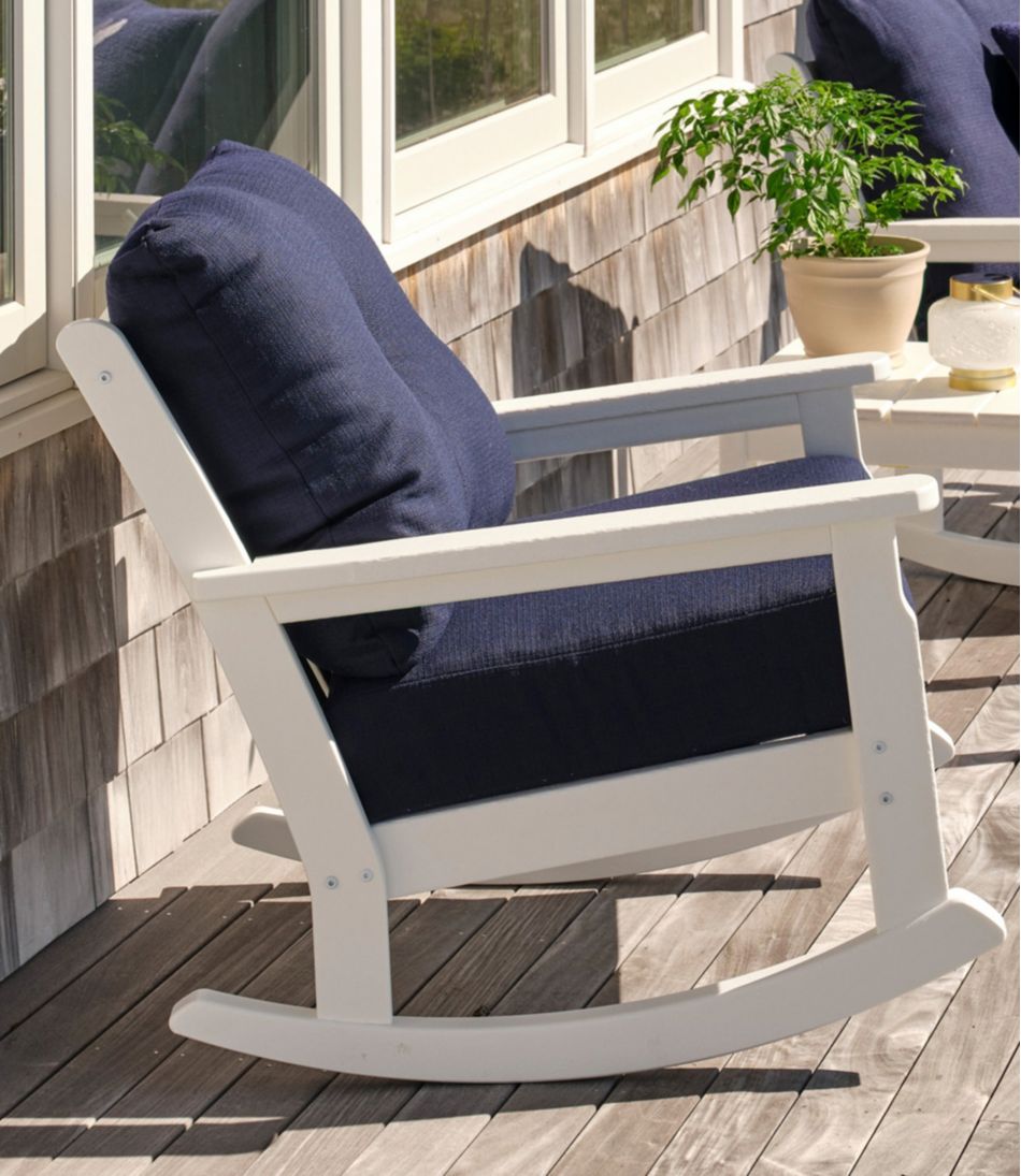 All-Weather Patio Rocker with Textured Cushion, White | L.L.Bean Great Value