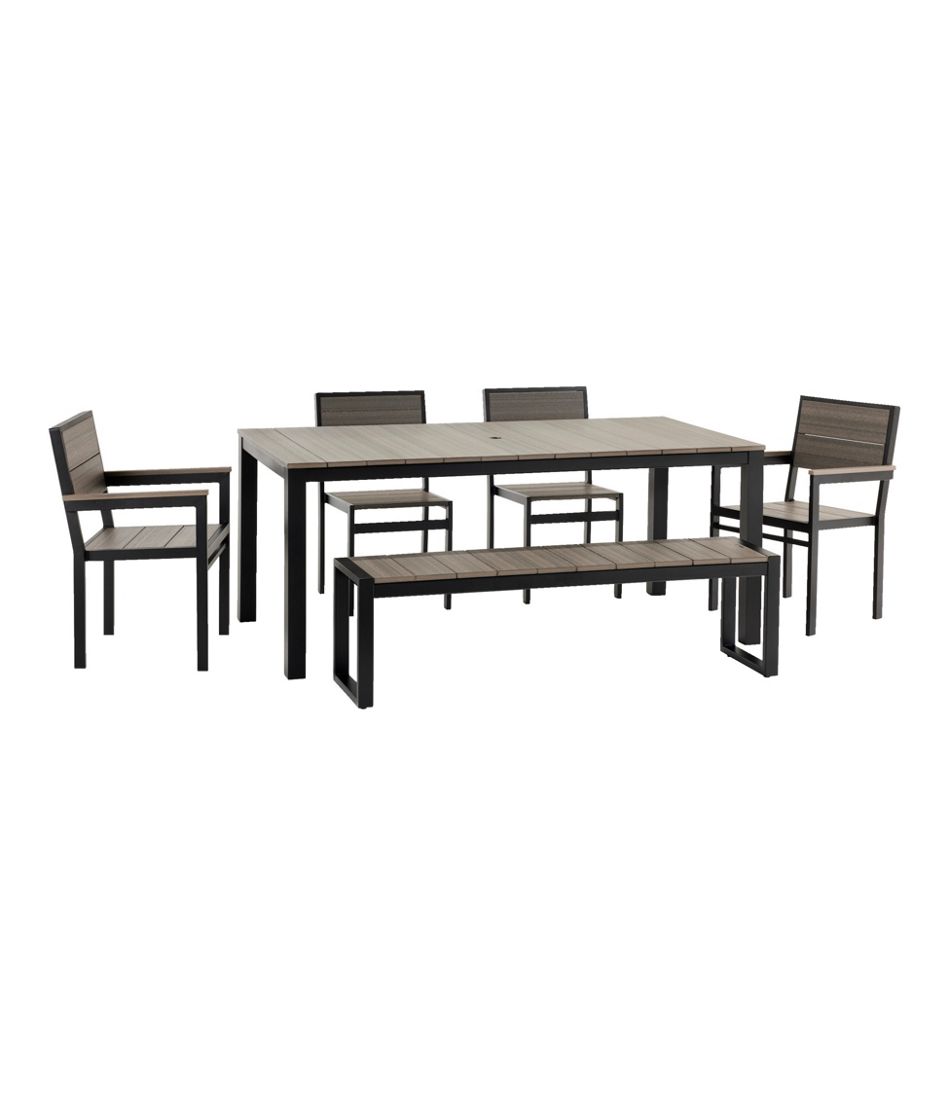 Aluminum/Recycled Poly Lumber Farmhouse Dining Set, Black | L.L.Bean Popular