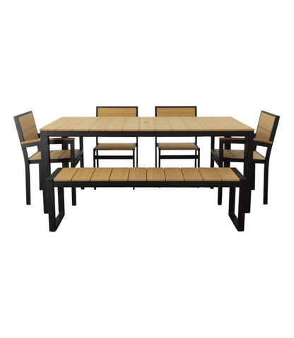 Aluminum/Recycled Poly Lumber Farmhouse Dining Set, Black | L.L.Bean Popular