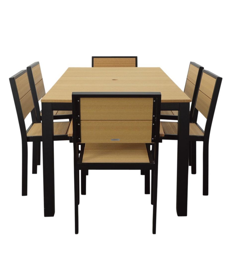 Aluminum/Recycled Poly Lumber Farmhouse Dining Set, Black | L.L.Bean Popular