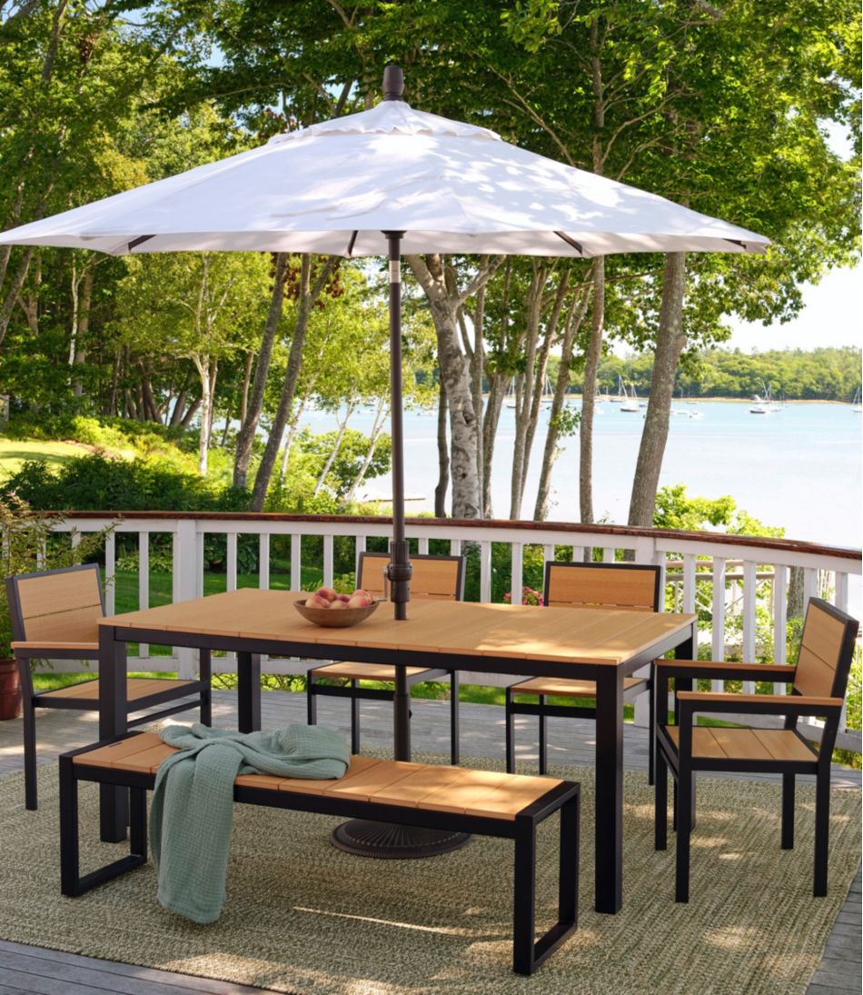 Aluminum/Recycled Poly Lumber Farmhouse Dining Set, Black | L.L.Bean Popular