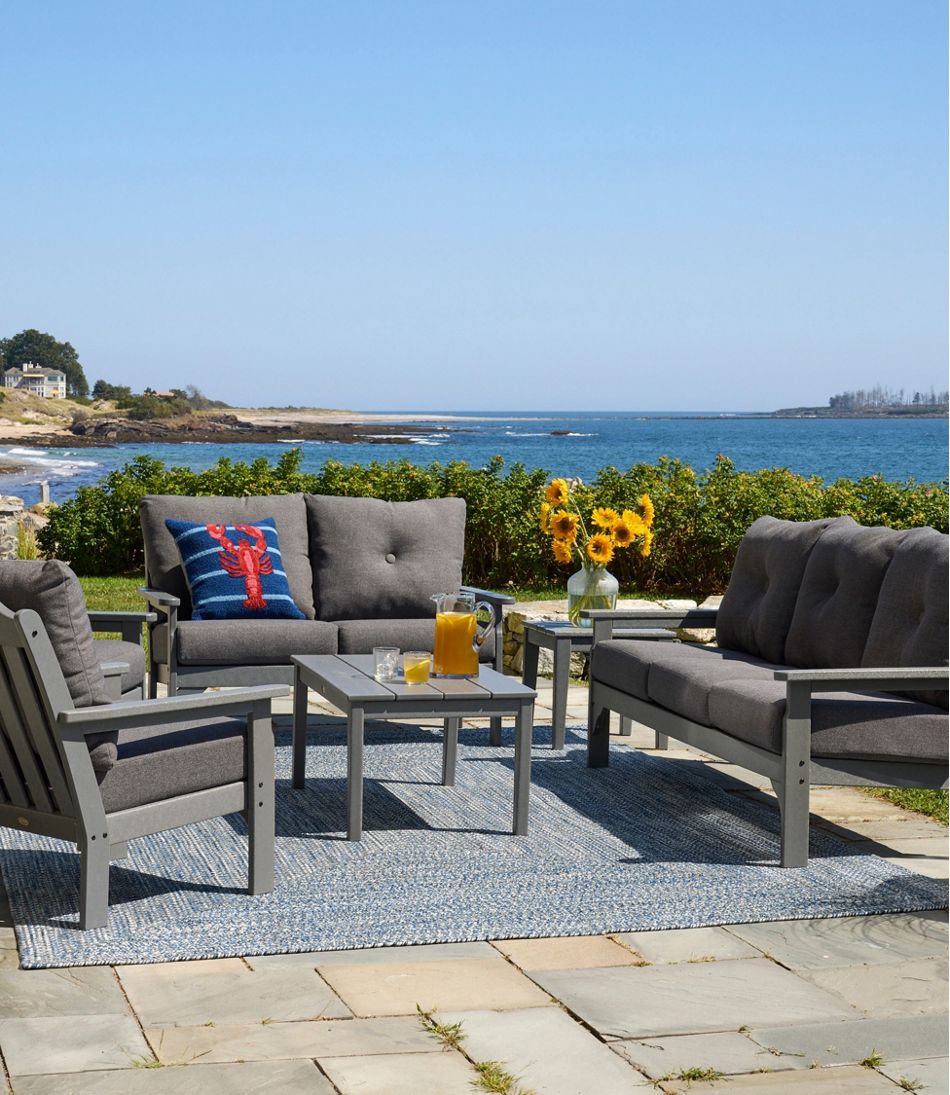 All-Weather Patio Loveseat with Textured Cushion, Slate Gray | L.L.Bean Signature