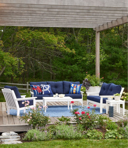 All-Weather Patio Loveseat with Textured Cushion, White | L.L.Bean Everyday