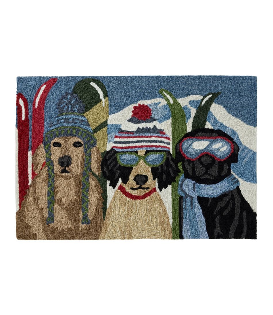 Indoor/Outdoor Vacationland Rug, Dogs Skiing | L.L.Bean Best Seller