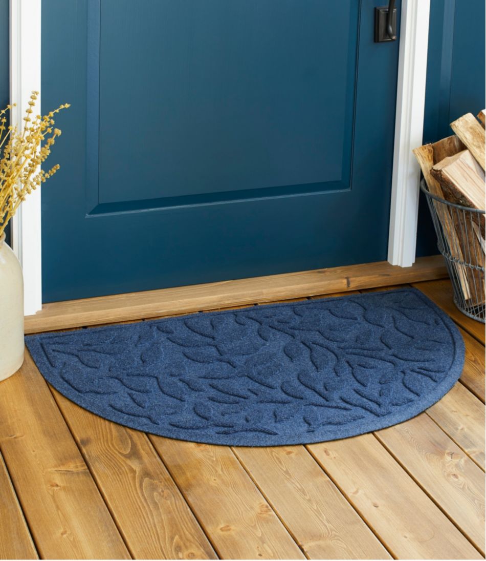 Heavyweight Recycled Waterhog Doormat, Half Round, Woodland Leaf | L.L.Bean Featured