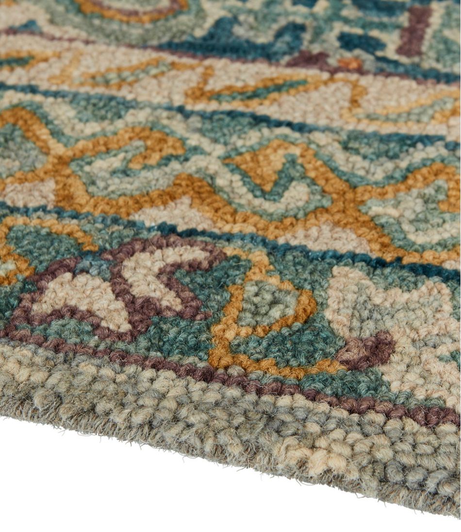 Bordered Medallion Wool Tufted Rug, Blue Multi | L.L.Bean Signature