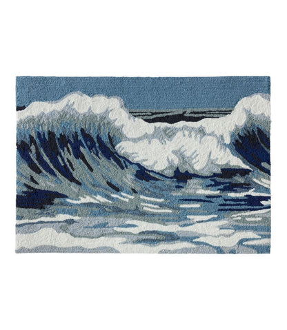 Indoor/Outdoor Vacationland Rug, Ocean Waves | L.L.Bean Classic