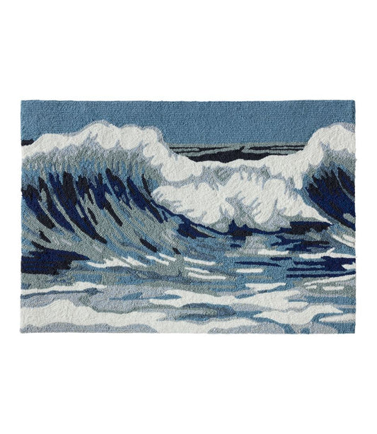Indoor/Outdoor Vacationland Rug, Ocean Waves | L.L.Bean Classic
