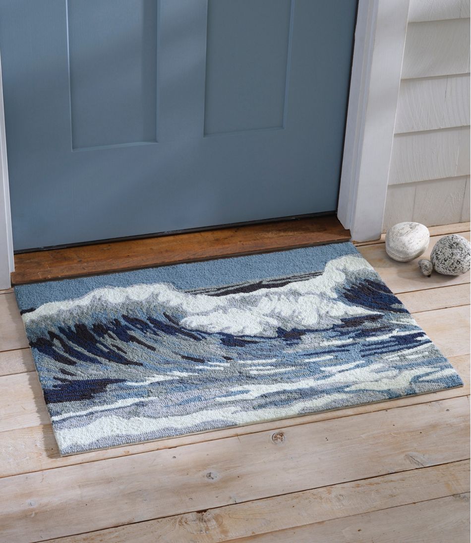 Indoor/Outdoor Vacationland Rug, Ocean Waves | L.L.Bean Classic