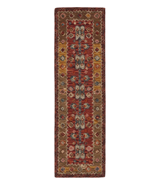Double Border Wool Hooked Runner, Sienna Multi | L.L.Bean Latest