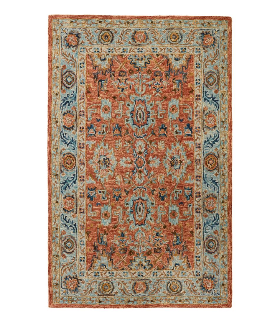 Single Border Terracotta Wool Tufted Rug | L.L.Bean Trending