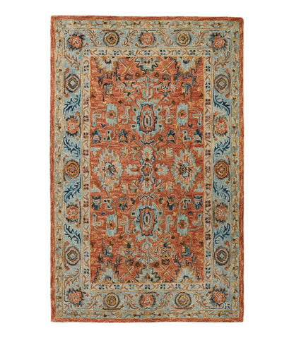 Single Border Terracotta Wool Tufted Rug | L.L.Bean Trending