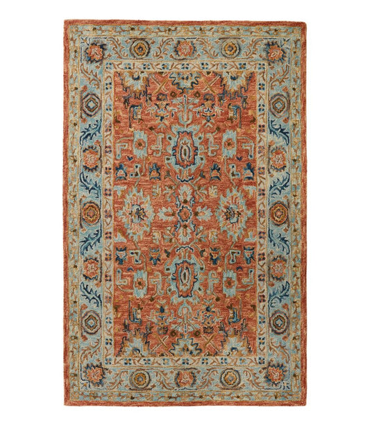 Single Border Terracotta Wool Tufted Rug | L.L.Bean Trending