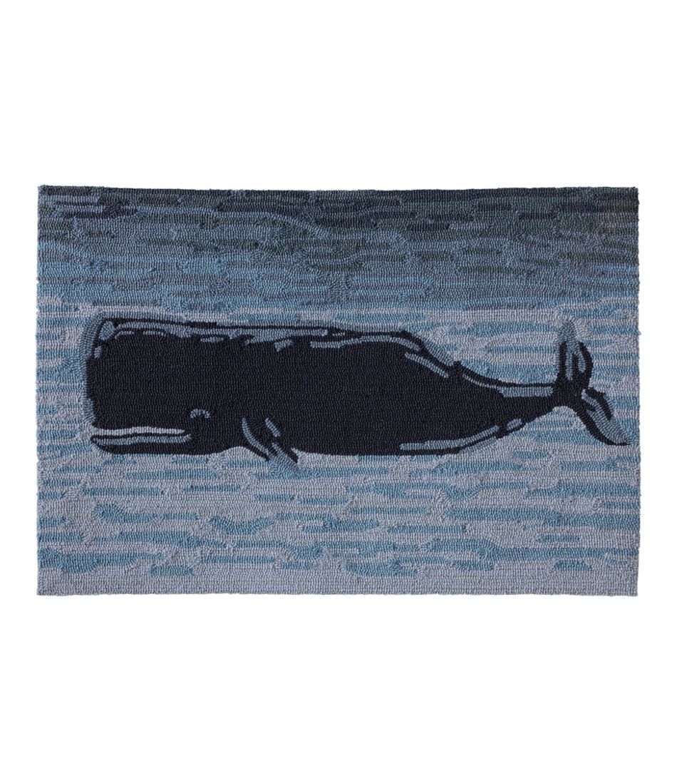 Indoor/Outdoor Vacationland Rug, Coastal Whale | L.L.Bean Recommended