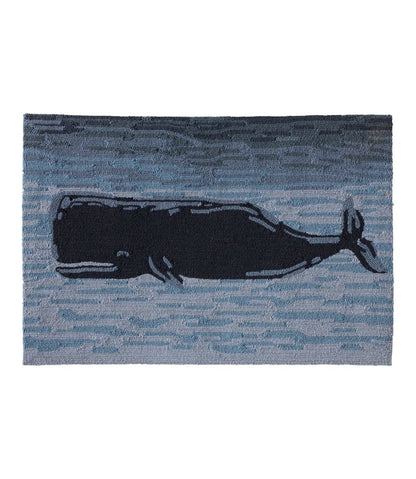 Indoor/Outdoor Vacationland Rug, Coastal Whale | L.L.Bean Recommended