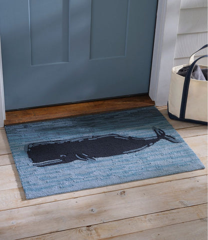 Indoor/Outdoor Vacationland Rug, Coastal Whale | L.L.Bean Recommended