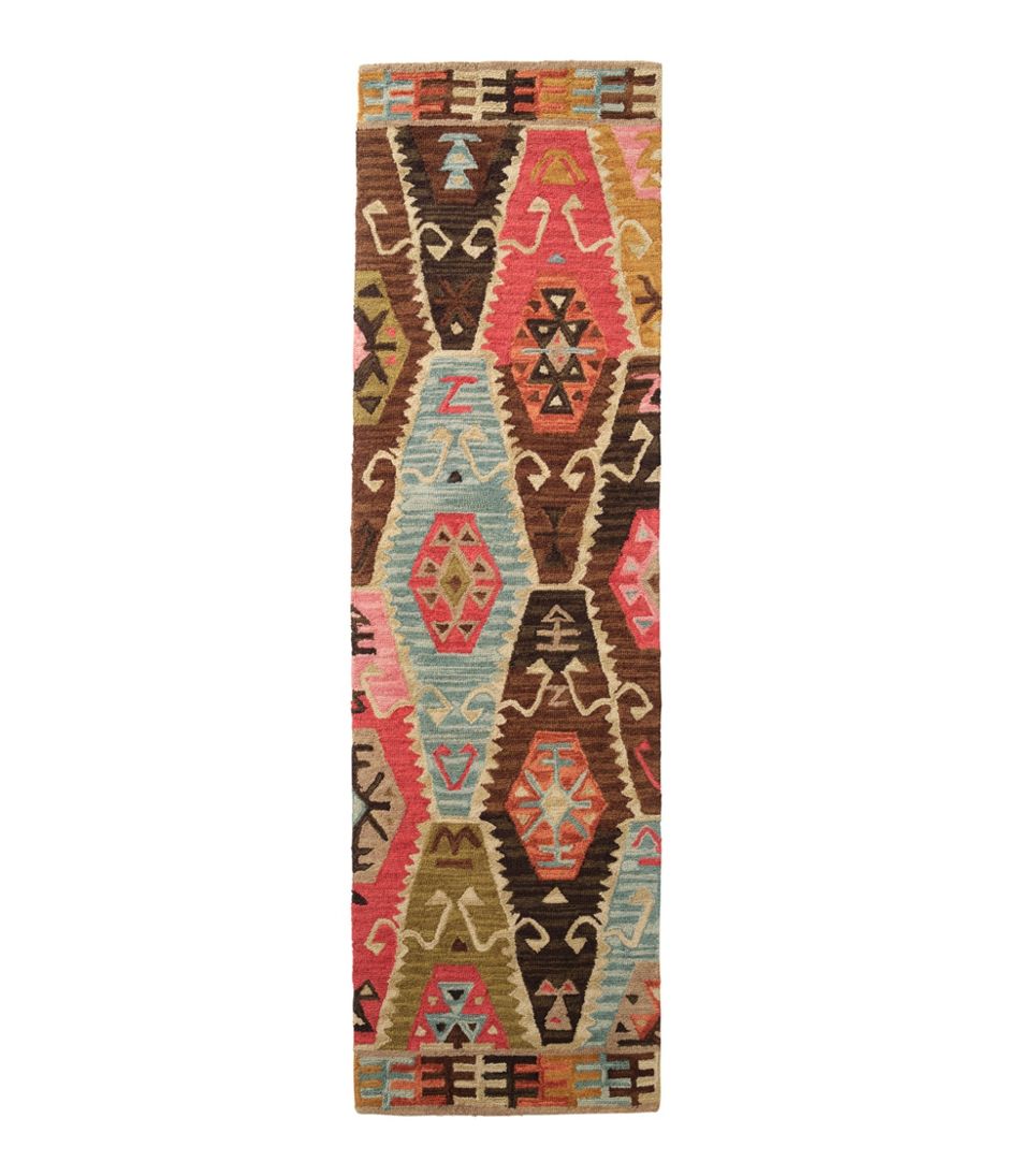 Rustic Geometric Wool Hooked Runner | L.L.Bean Everyday