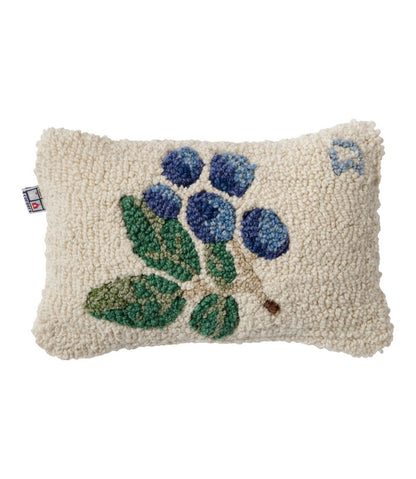 Wool Hooked Throw Pillow, Blueberries, 8" x 12" | L.L.Bean Value