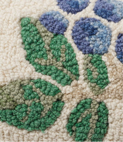 Wool Hooked Throw Pillow, Blueberries, 8" x 12" | L.L.Bean Value