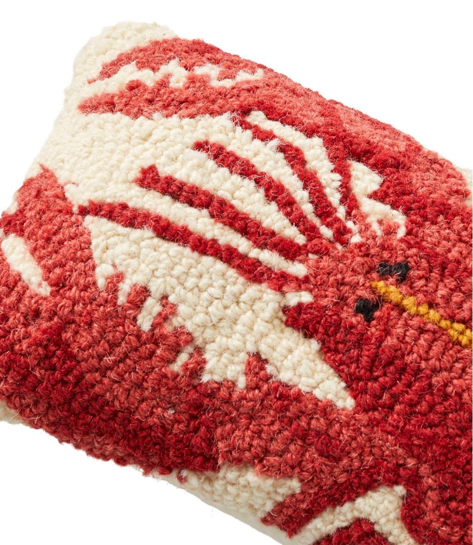 Wool Hooked Throw Pillow, Lobster, 8" x 12" | L.L.Bean Popular