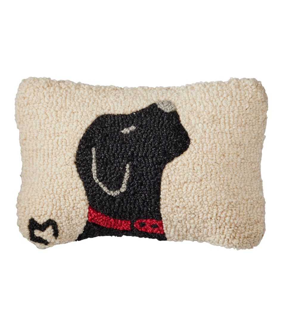 Wool Hooked Throw Pillow, Black Labrador, 8" x 12" | L.L.Bean Trending
