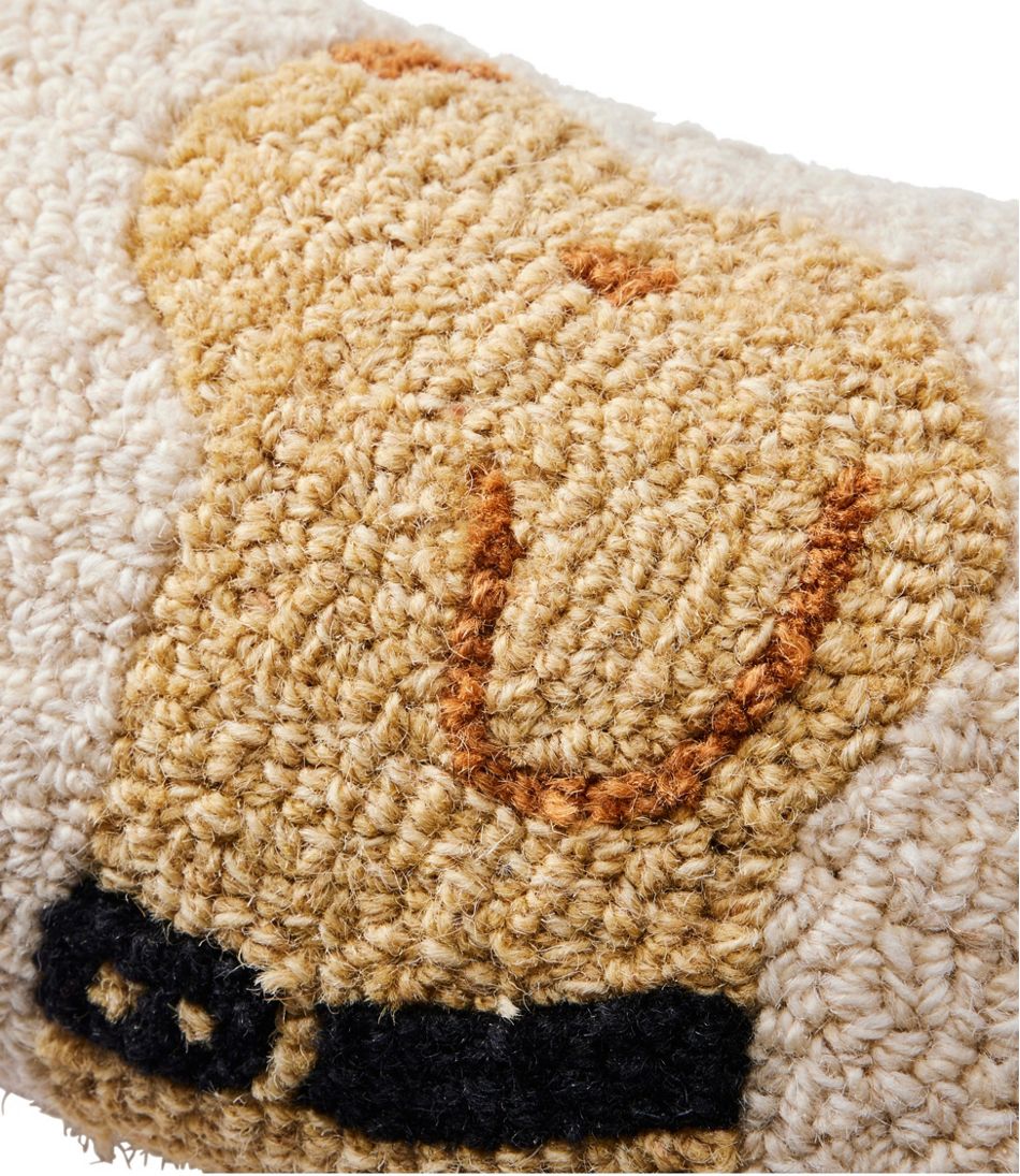 Wool Hooked Throw Pillow, Yellow Labrador, 8" x 12" | L.L.Bean Recommended
