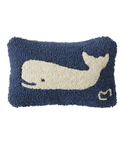 Wool Hooked Throw Pillow, Whale, 8" x 12" | L.L.Bean Signature