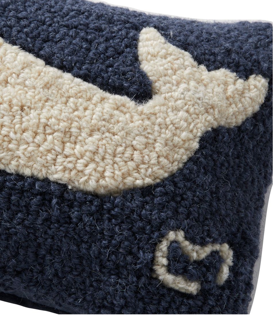 Wool Hooked Throw Pillow, Whale, 8" x 12" | L.L.Bean Signature
