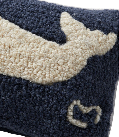 Wool Hooked Throw Pillow, Whale, 8" x 12" | L.L.Bean Signature