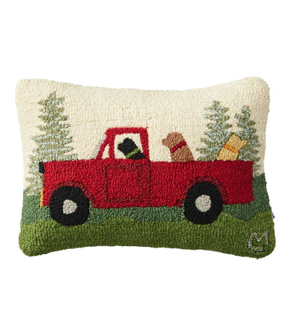 Wool Hooked Throw Pillow, Dog Trio, 14" x 20" | L.L.Bean Essential