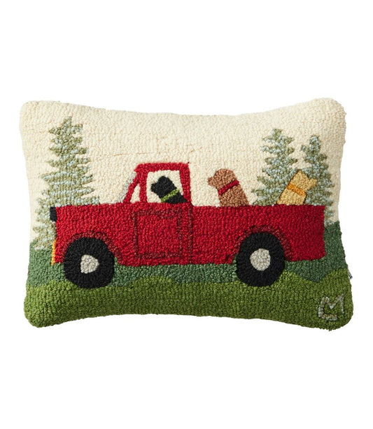 Wool Hooked Throw Pillow, Dog Trio, 14" x 20" | L.L.Bean Essential
