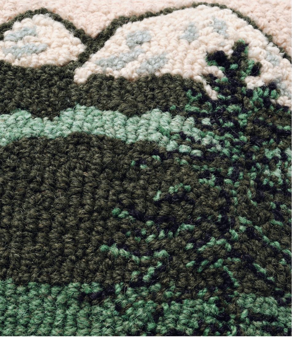 Wool Hooked Throw Pillow, Mountains, 14" x 14" | L.L.Bean Everyday