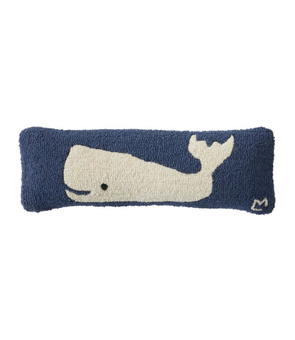 Wool Hooked Throw Pillow, Whale, 8" x 24" | L.L.Bean Value