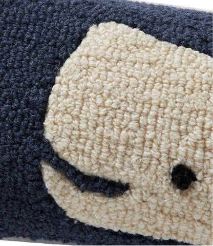 Wool Hooked Throw Pillow, Whale, 8" x 24" | L.L.Bean Value