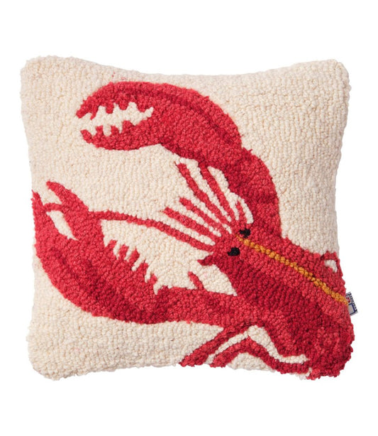 Wool Hooked Throw Pillow, Red Lobster, 14" x 14" | L.L.Bean Featured