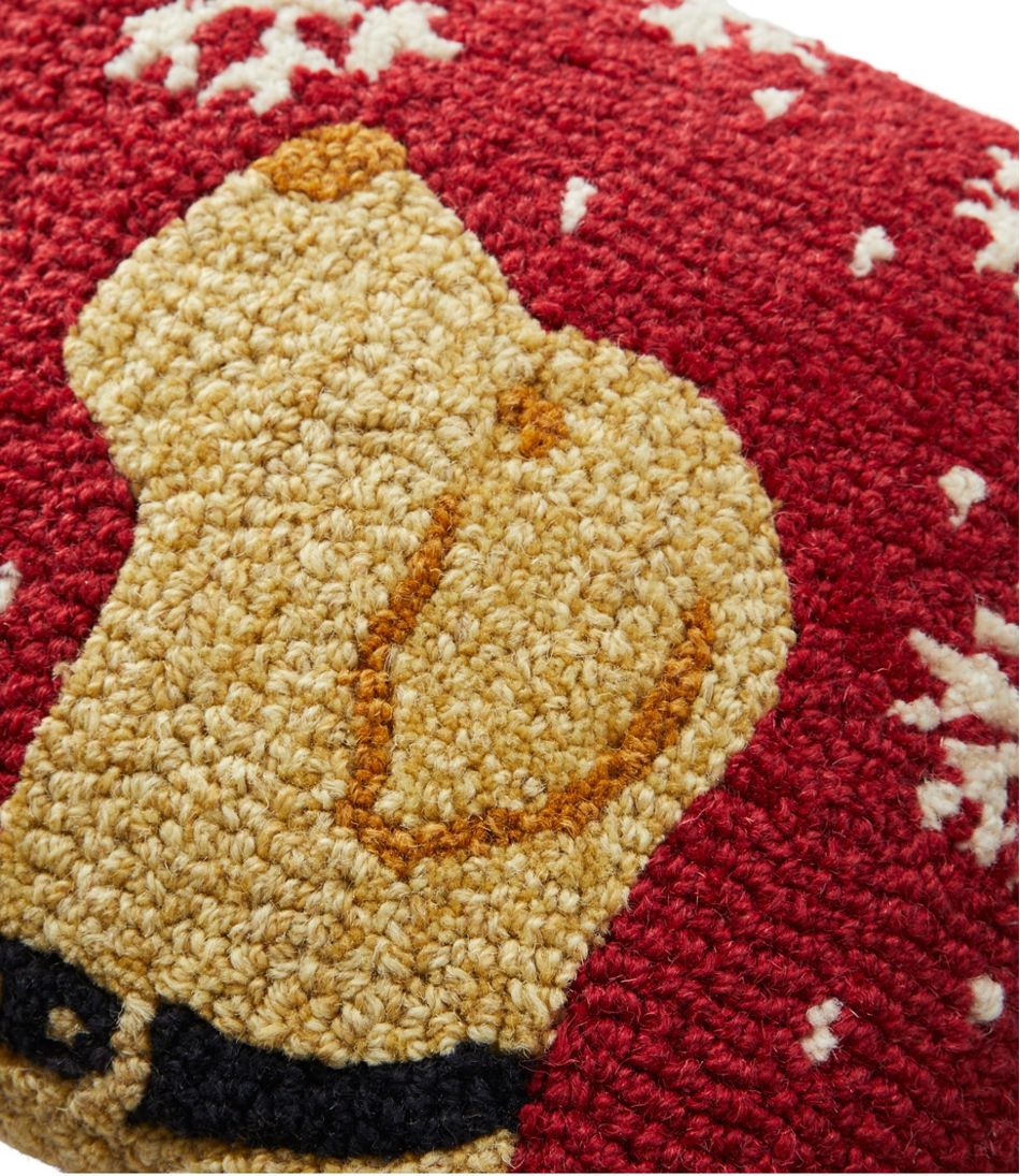 Wool Hooked Throw Pillow, Snowflake Yellow Lab, 14" x 14" | L.L.Bean Trending