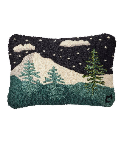 Wool Hooked Throw Pillow, Winter Woods, 12" x 18" | L.L.Bean Exclusive