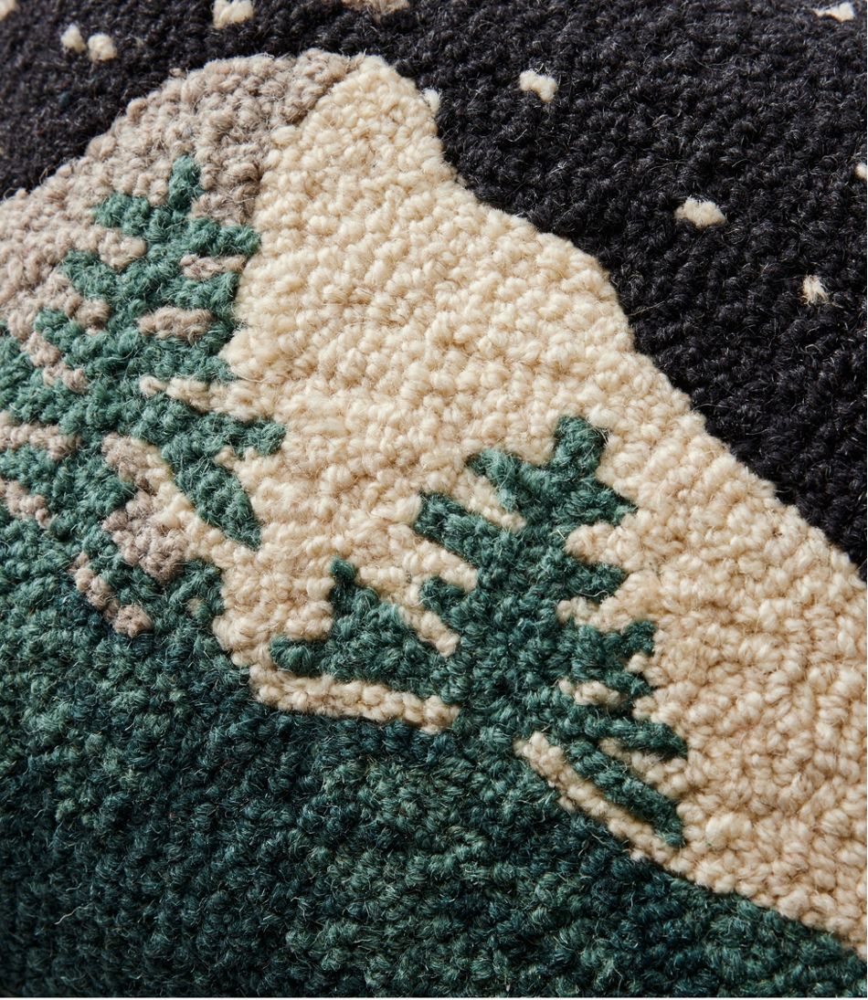 Wool Hooked Throw Pillow, Winter Woods, 12" x 18" | L.L.Bean Exclusive