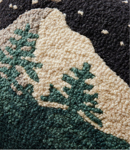 Wool Hooked Throw Pillow, Winter Woods, 12" x 18" | L.L.Bean Exclusive