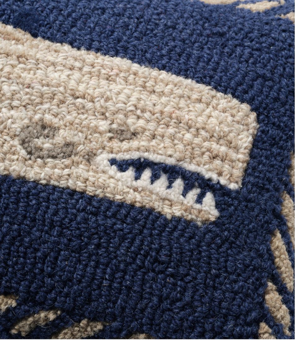 Wool Hooked Throw Pillow, Whale, 12" x 18" | L.L.Bean Signature
