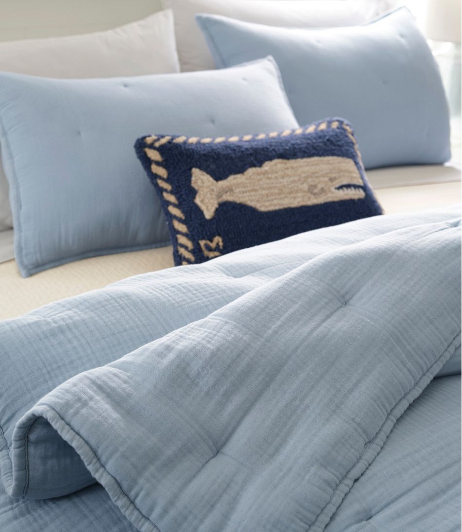 Wool Hooked Throw Pillow, Whale, 12" x 18" | L.L.Bean Signature