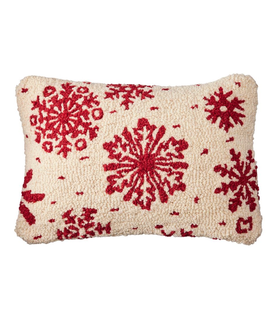 Wool Hooked Throw Pillow, Snowflake, 14" x 20" | L.L.Bean Great Value