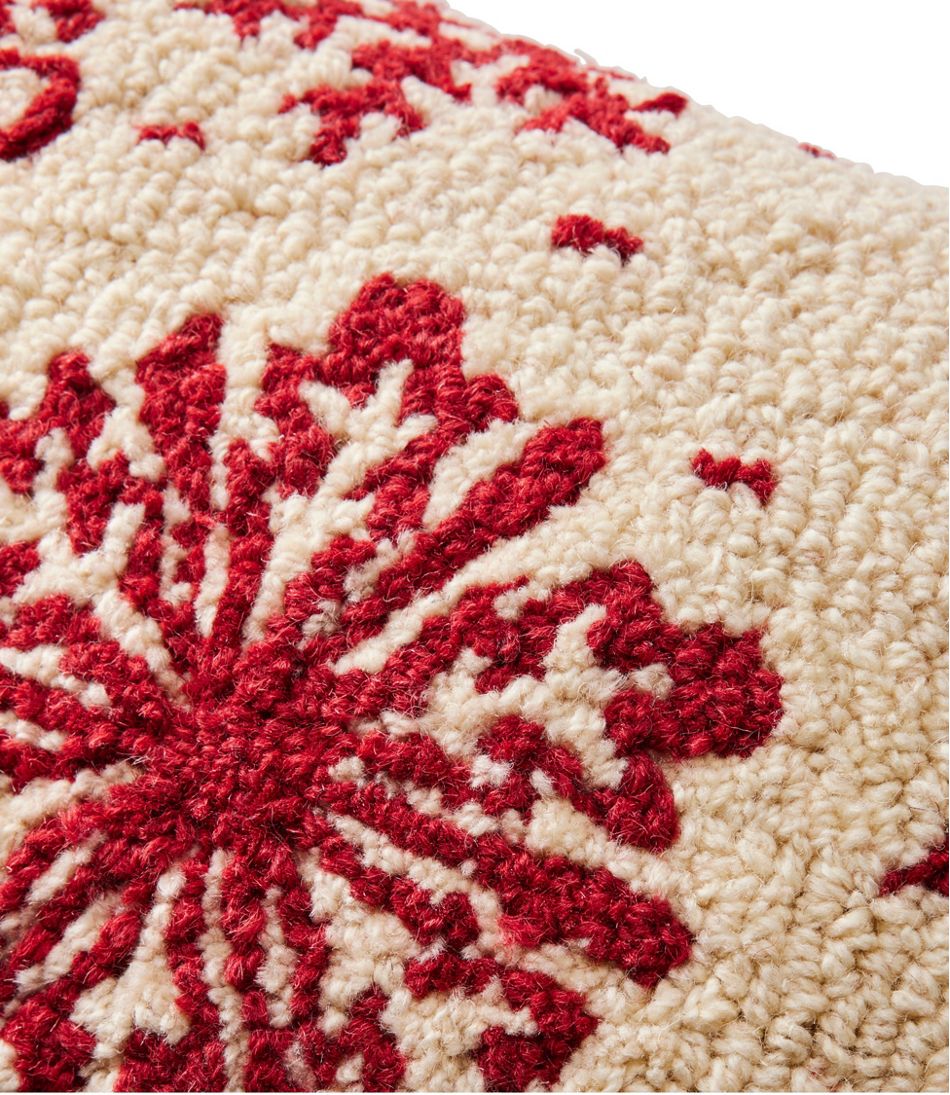 Wool Hooked Throw Pillow, Snowflake, 14" x 20" | L.L.Bean Great Value