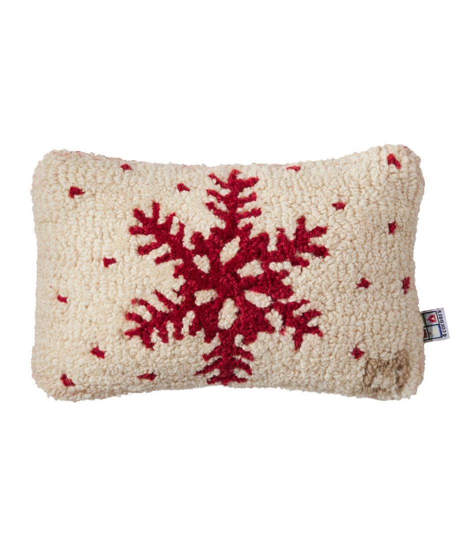 Wool Hooked Throw Pillow, Red Flake, 8" x 12" | L.L.Bean Latest