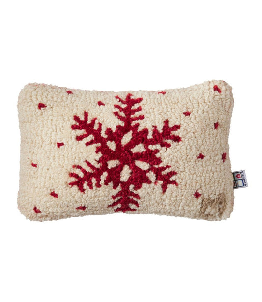 Wool Hooked Throw Pillow, Red Flake, 8" x 12" | L.L.Bean Latest