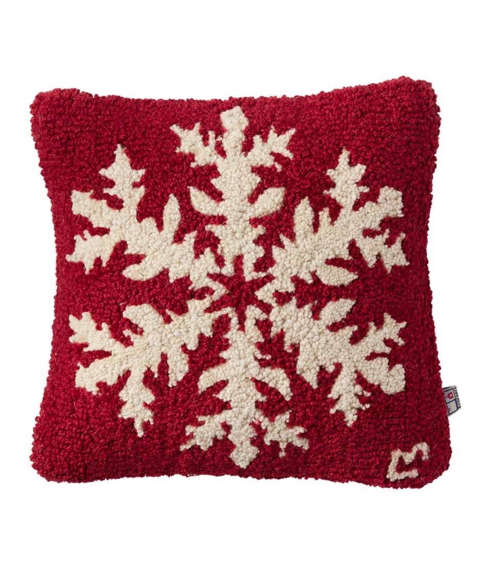 Wool Hooked Throw Pillow, Snowflake, 14" x 14" | L.L.Bean Trending