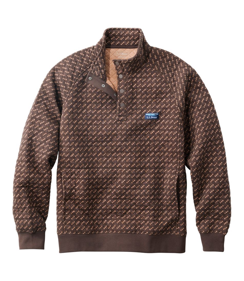 Men's Bean's Quilted Sweatshirt, Mockneck, Print | L.L.Bean Best Seller