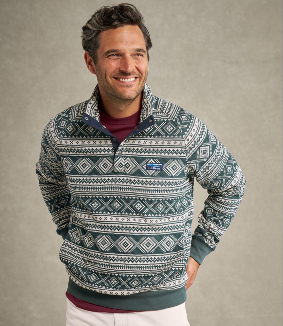 Men's Bean's Quilted Sweatshirt, Mockneck, Print | L.L.Bean Best Seller