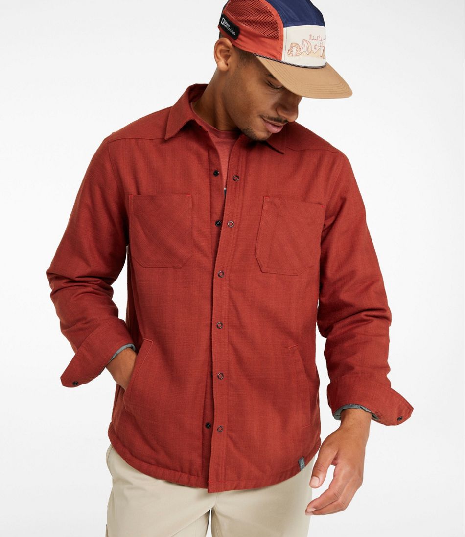 Men's Katahdin Performance Flannel Shirt-Jacket, Hi-Pile Fleece-Lined Solid | L.L.Bean Recommended
